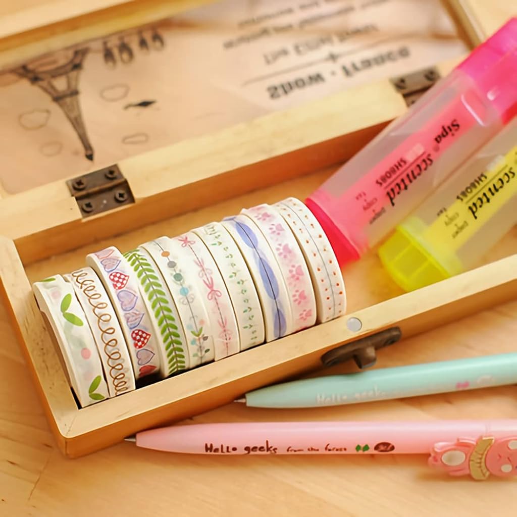 HASTHIP® 10 Pieces Flower Washi Masking Adhesive Decorative Sticker for Scrapbooking Pattern Various 30 PCS HASTHIP® 10 Pieces Flower Washi Masking Adhesive Decorative Sticker for Scrapbooking Pattern Various 30 PCS